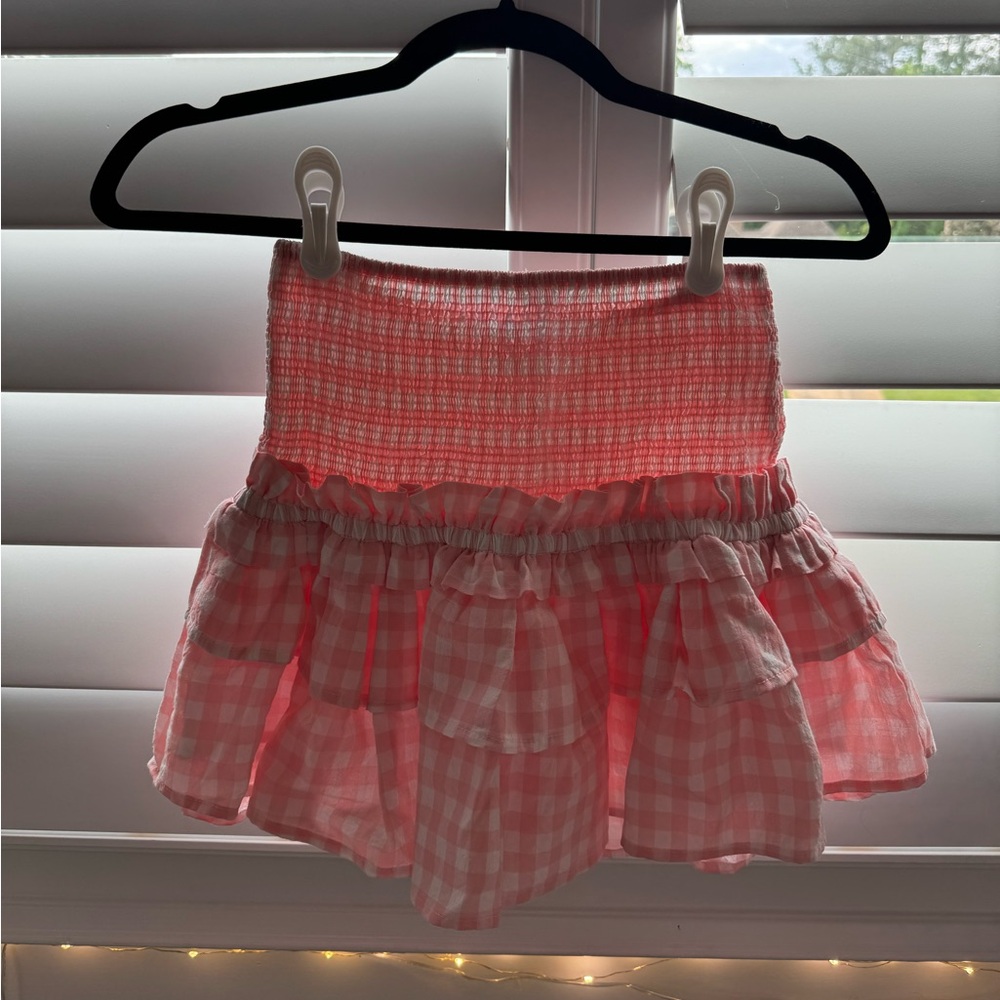 Cake for dinner pink ruffle mini skirt